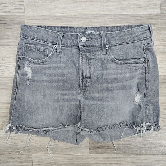 OLD NAVY Women's Gray O.G. Short High Rise Distressed Cuffed Shorts Size 12 - Picture 1 of 8